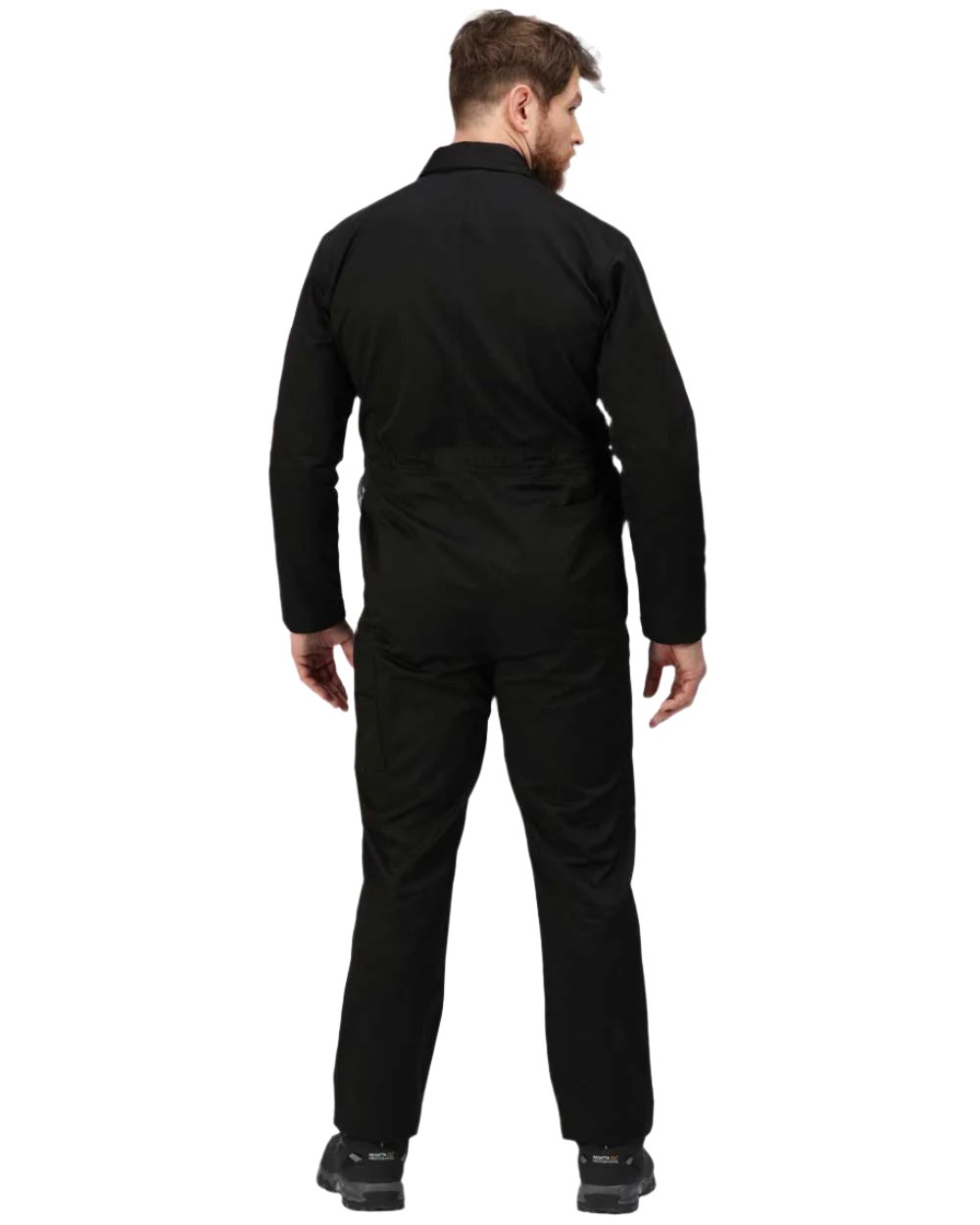 Black coloured Regatta Pro Stud Fasten Coverall on white background