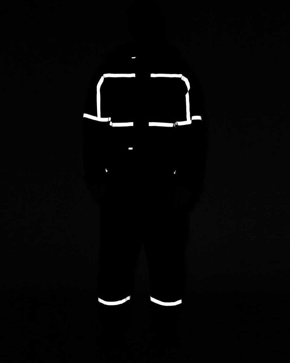 Black coloured Regatta Pro Waterproof Insulated Coverall on black background