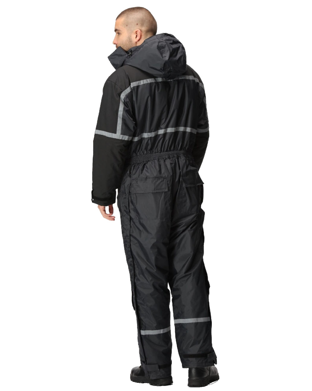 Navy coloured Regatta Pro Waterproof Insulated Coverall on white background