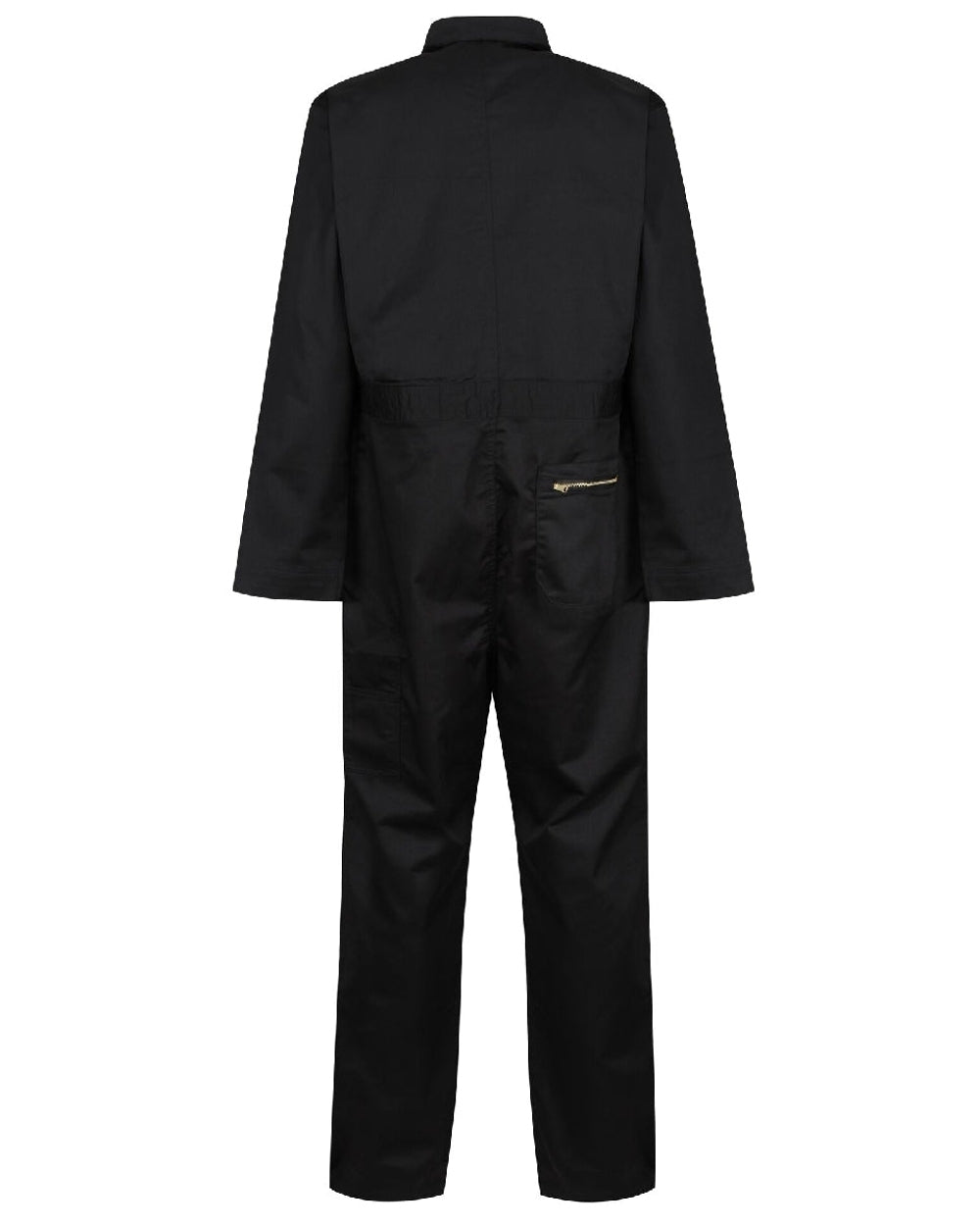 Black coloured Regatta Pro Zip Fasten Coverall on white background