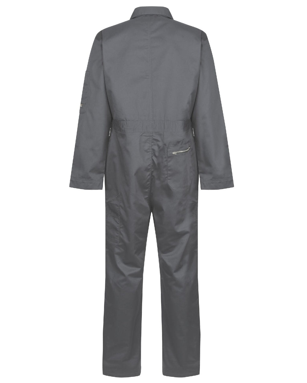 Seal Grey coloured Regatta Pro Zip Fasten Coverall on white background