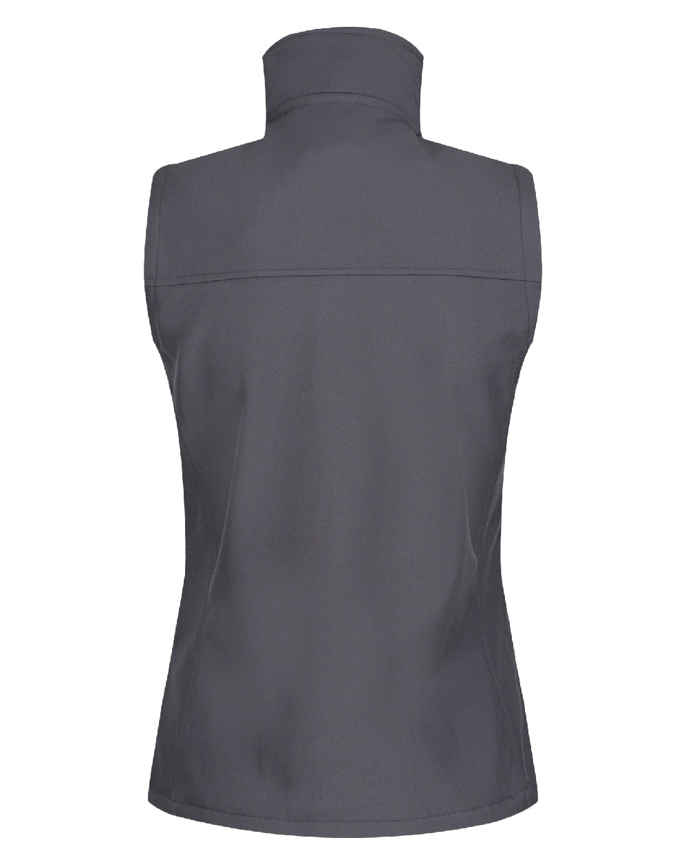 Seal Grey coloured Regatta Professional Womens Flux Softshell Bodywarmer on white background