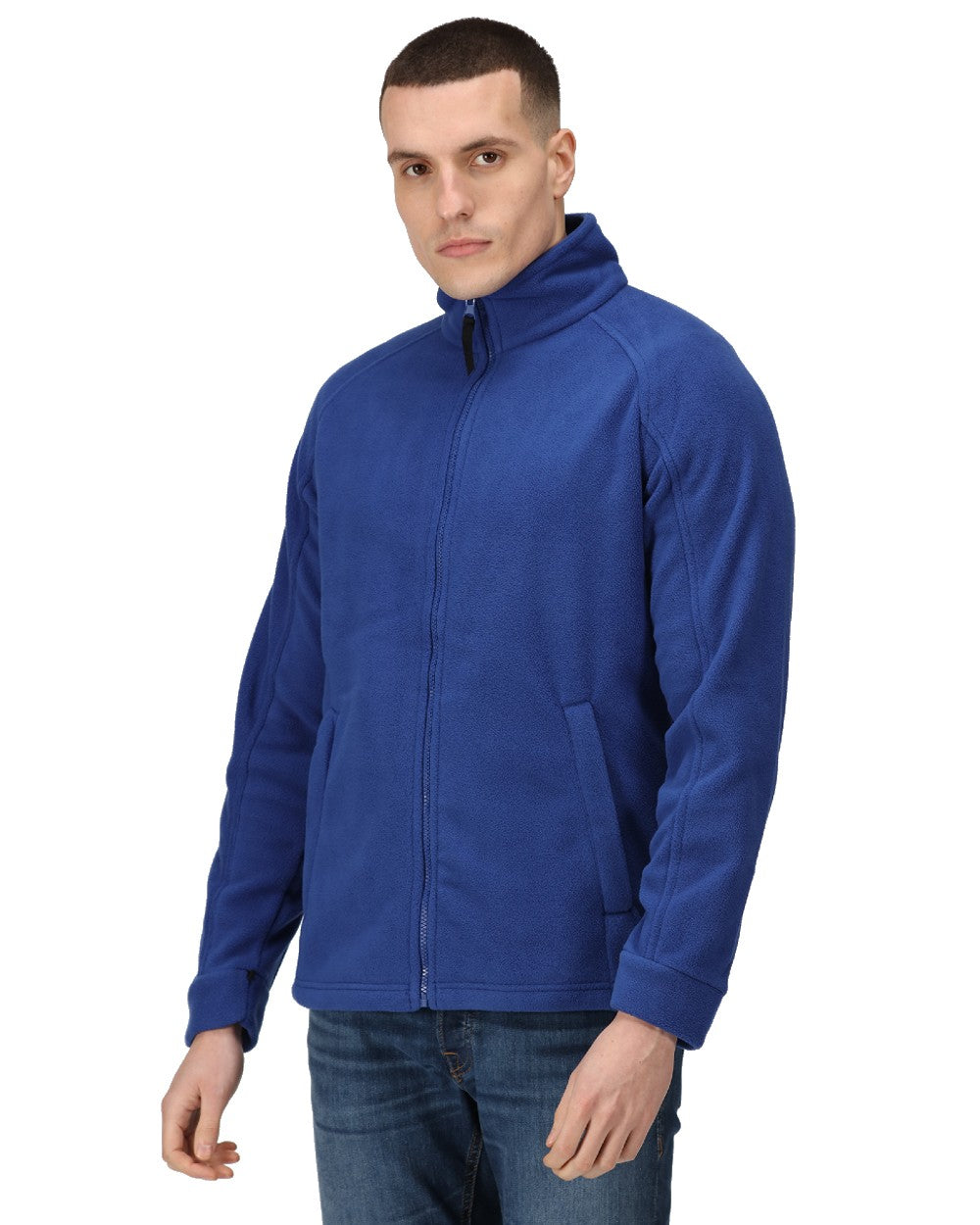 New Royal coloured Regatta Thor III Fleece on white background