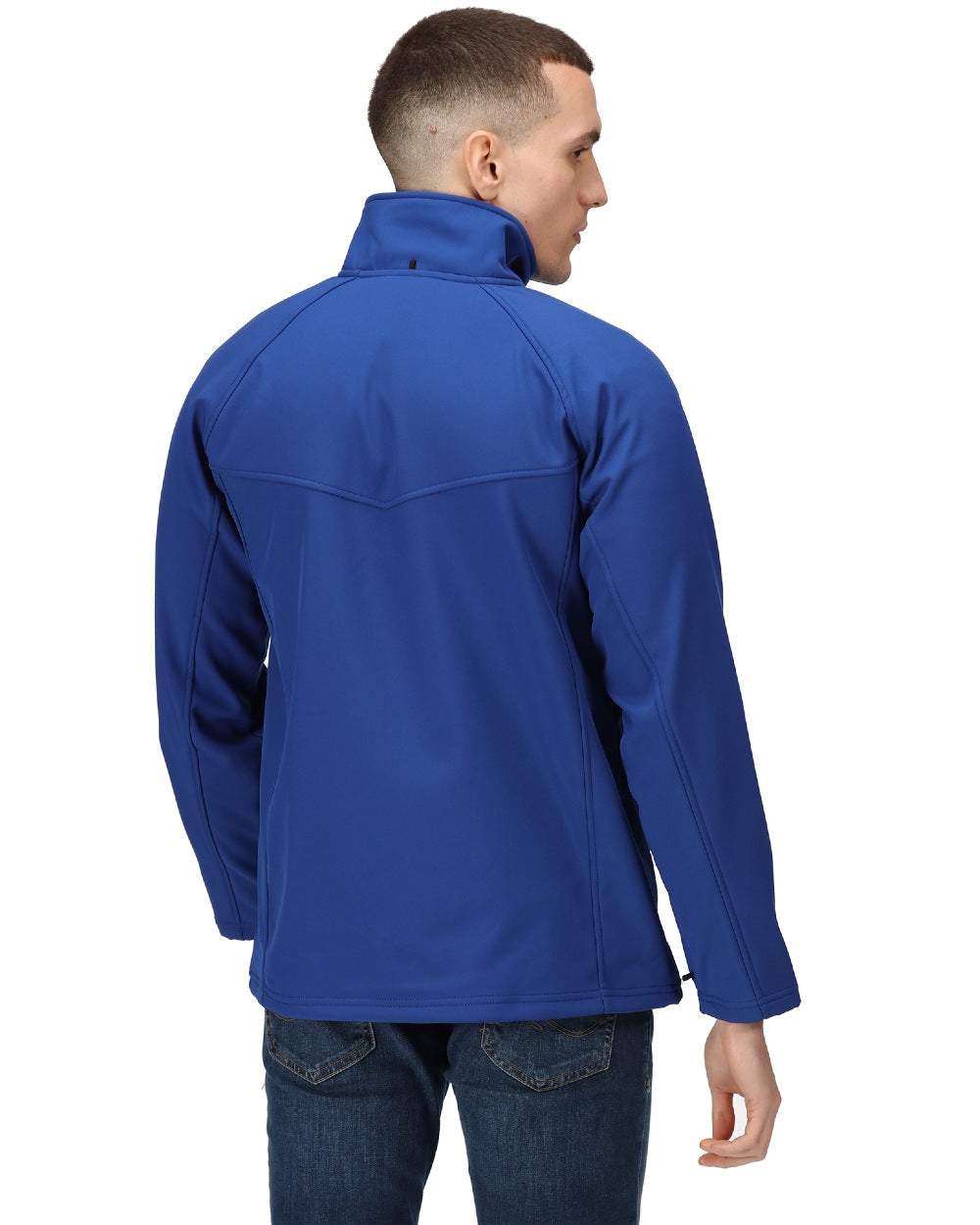 New Royal coloured Regatta Uproar Softshell Jacket on white background