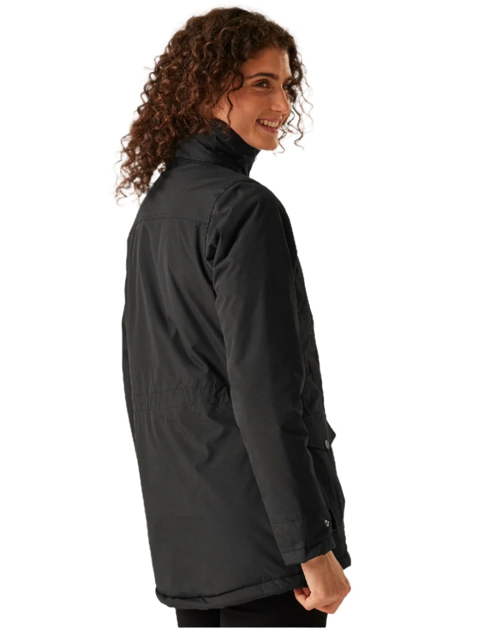 Black coloured Regatta Womens Darby III Insulated Parka Jacket on white background