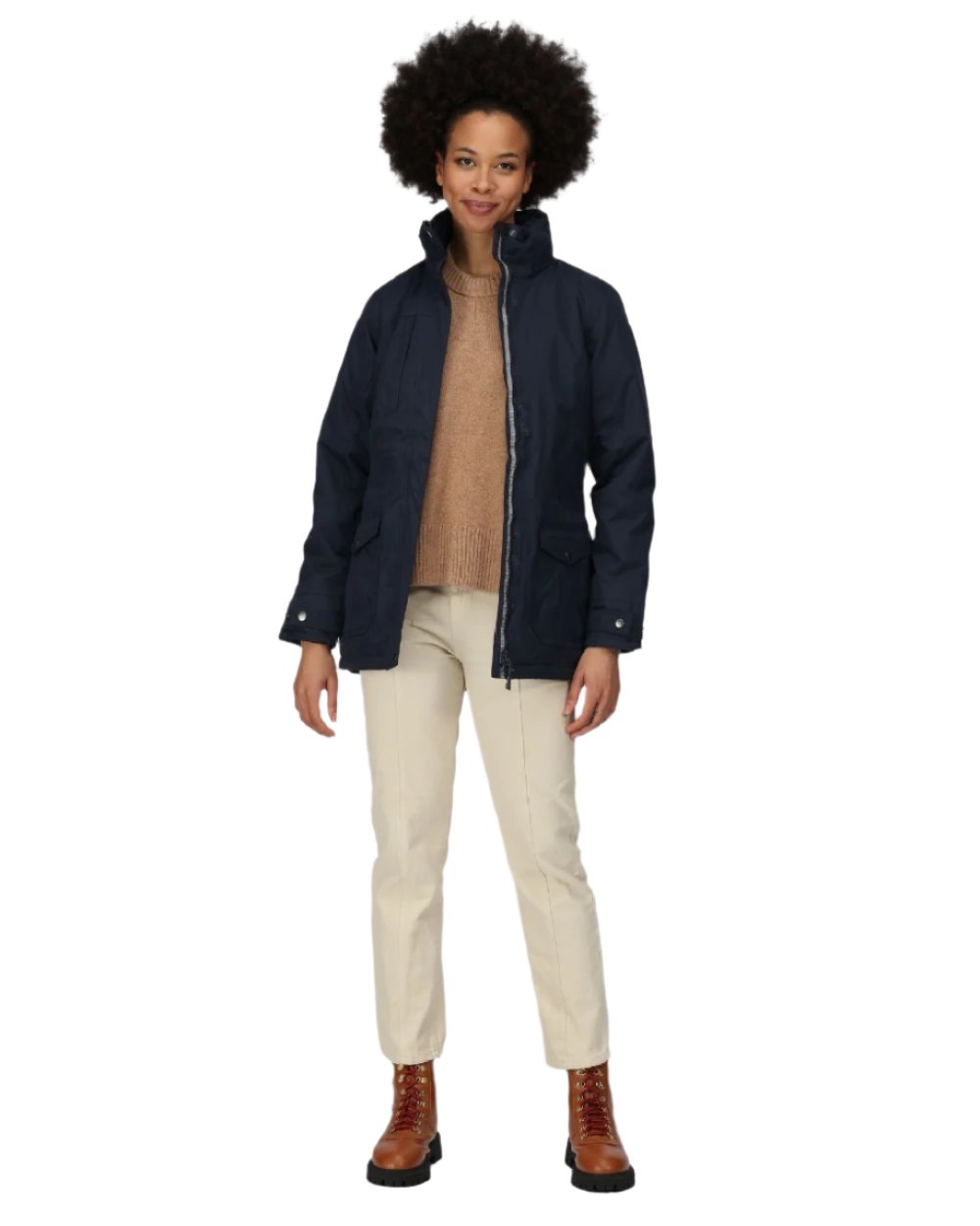 Navy coloured Regatta Womens Darby III Insulated Parka Jacket on white background