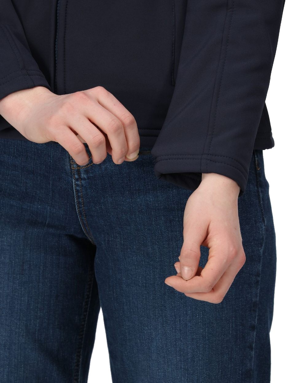 Navy coloured Regatta Womens Uproar Softshell Jacket on white background