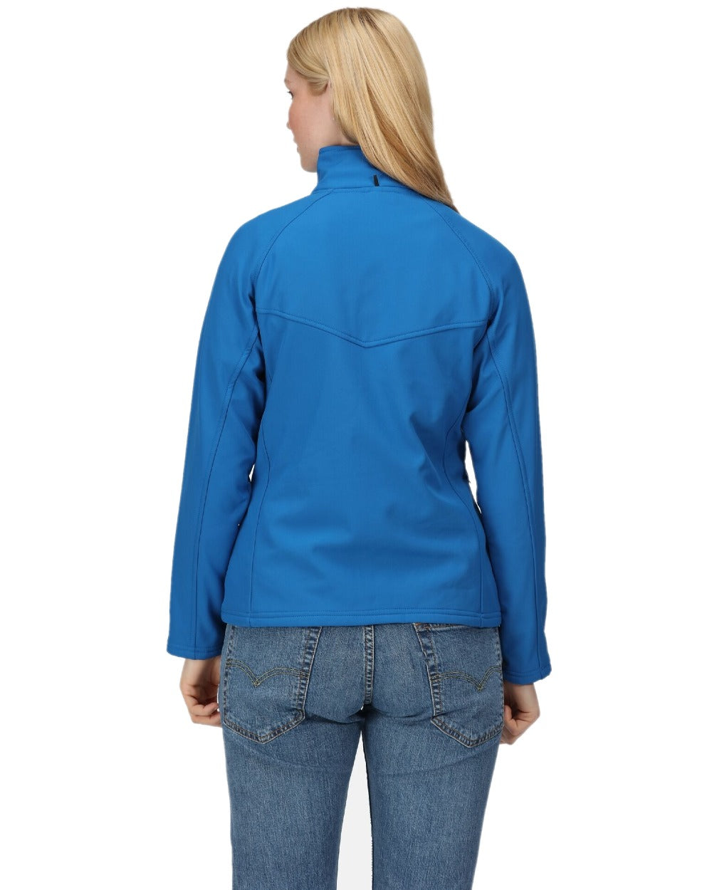 Oxford Blue Seal Grey coloured Regatta Womens Uproar Softshell Jacket on white background