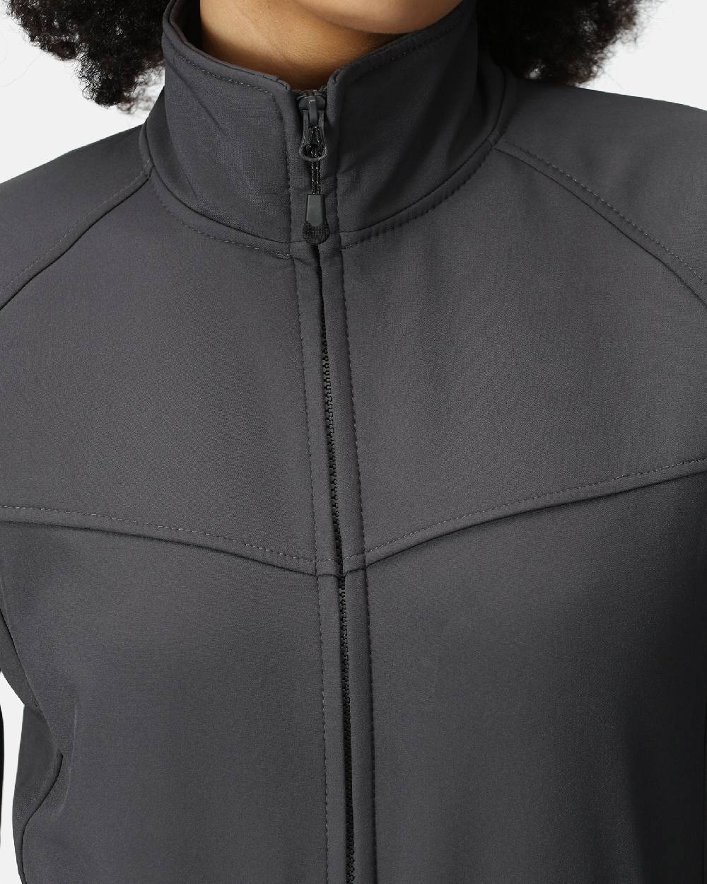 Seal Grey coloured Regatta Womens Uproar Softshell Jacket on white background