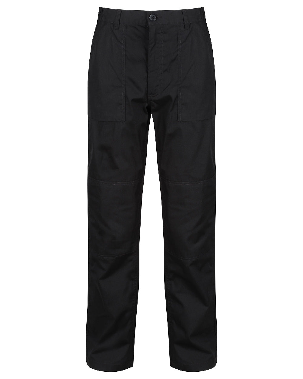 Black coloured Regatta Mens Multi Pocket Action Trousers Short Leg on white background