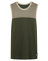 Olive Multi coloured Ridgeline Backslider Singlet Top on white background