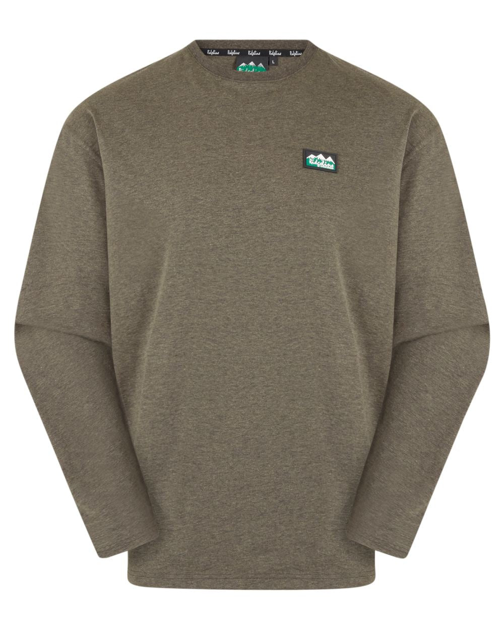 Smokey Olive Marl Coloured Ridgeline Baseline Top on white background