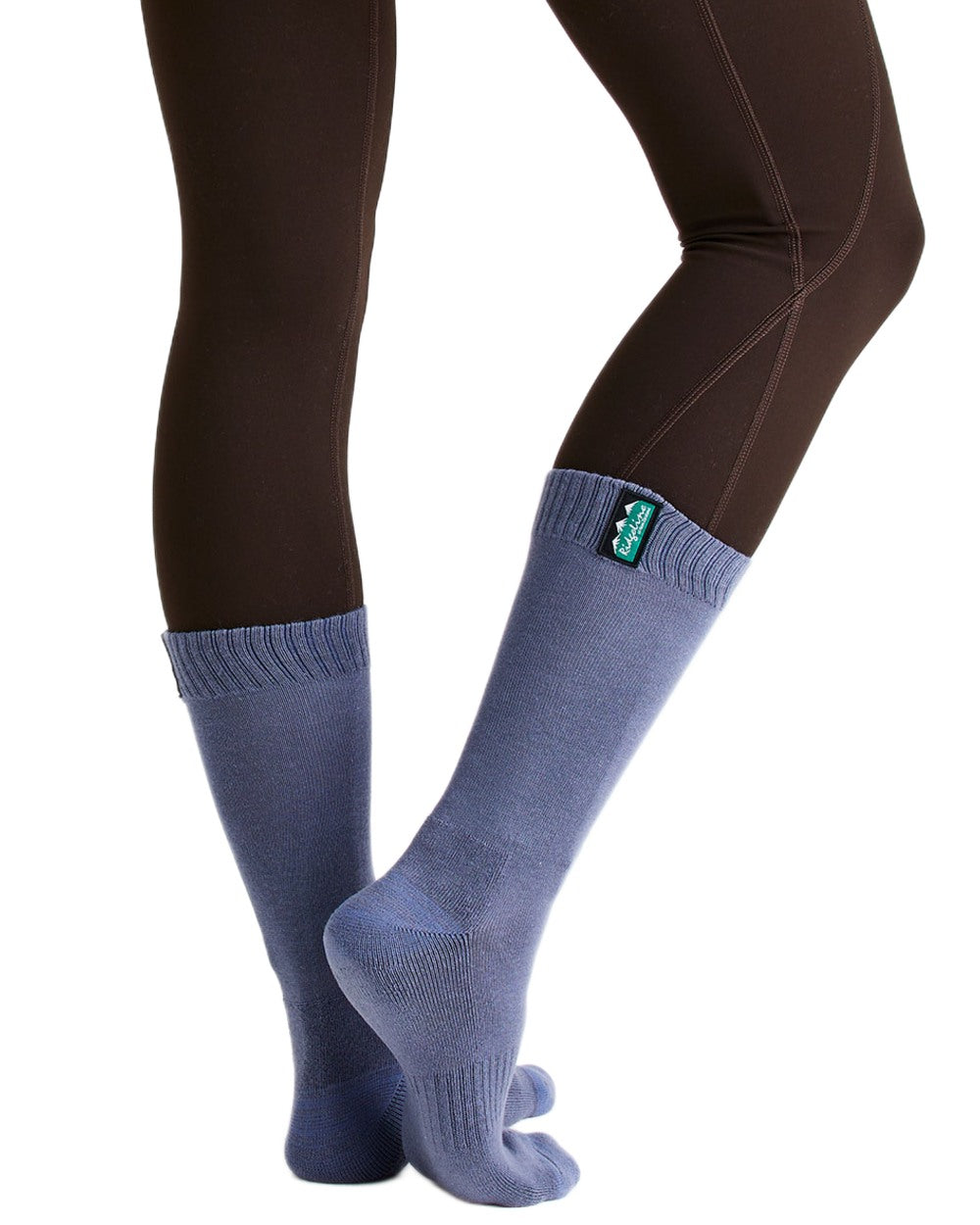 Navy Multi Coloured Ridgeline Cotton Work Socks Mid Length On A White Background