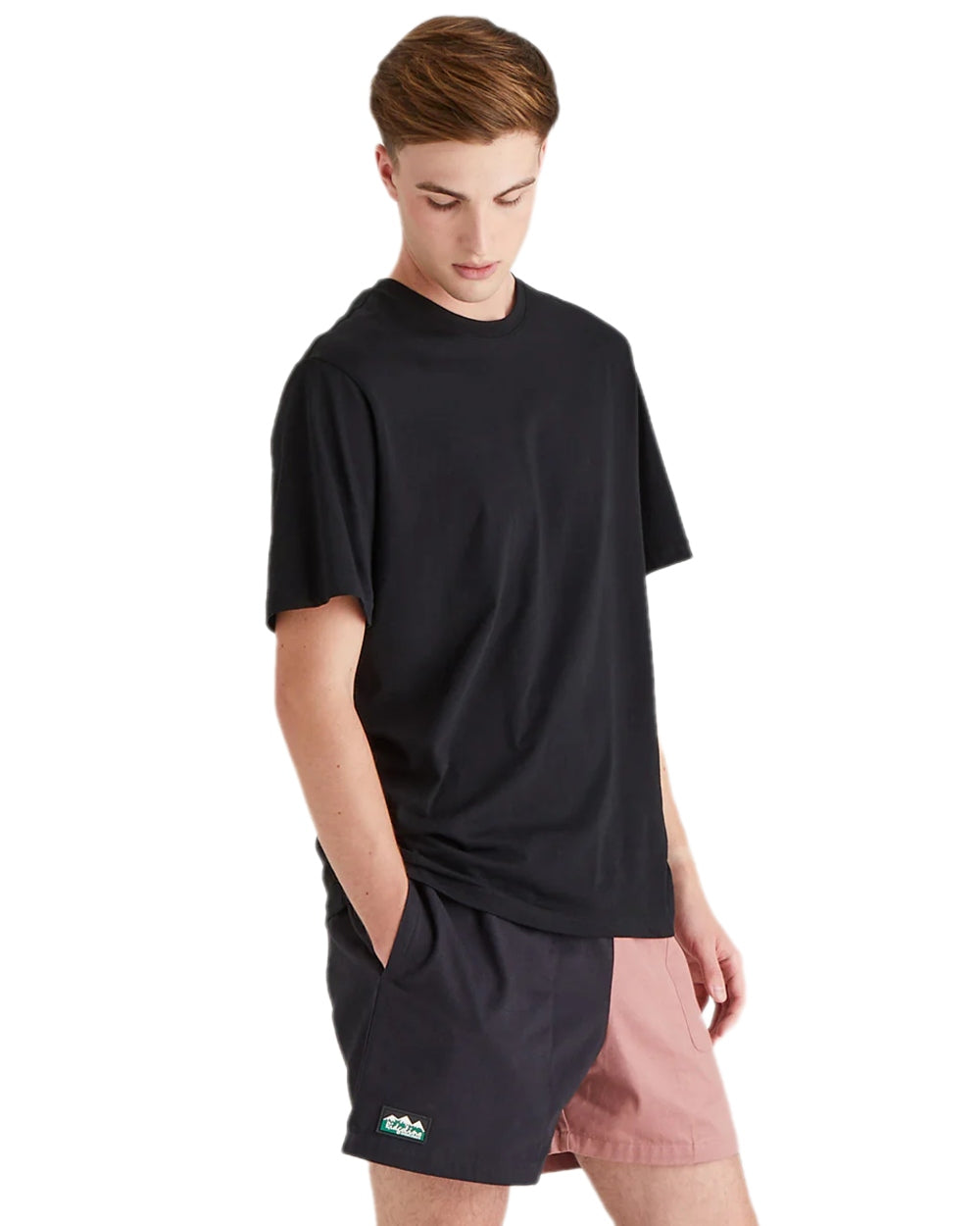 Black Dusky Pink Coloured Ridgeline Hose Down Shorts on white background