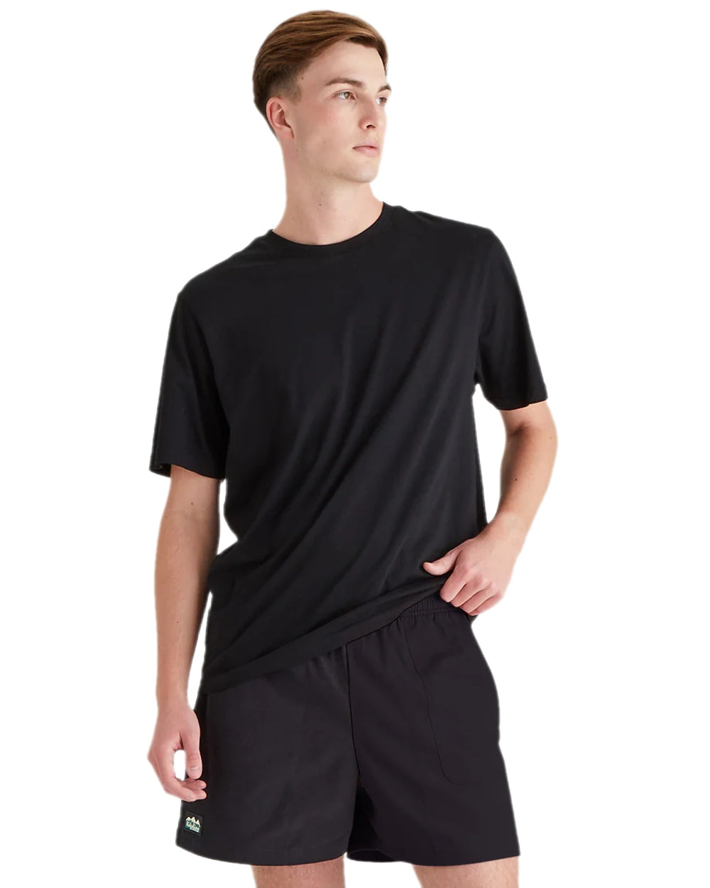 Black Coloured Ridgeline Hose Down Shorts on white background
