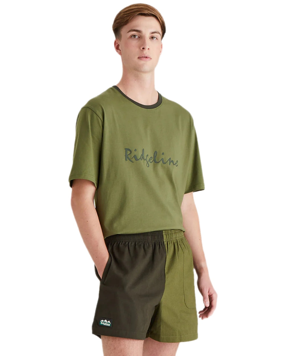 Deep Forest Fern Green Coloured Ridgeline Hose Down Shorts on white background