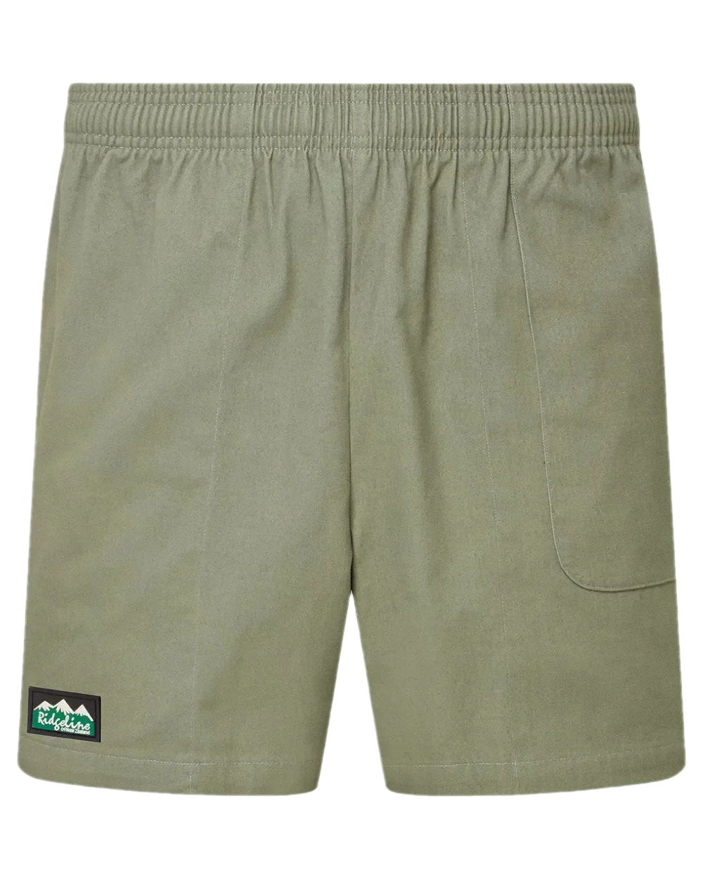 Khaki Green Coloured Ridgeline Hose Down Shorts on white background