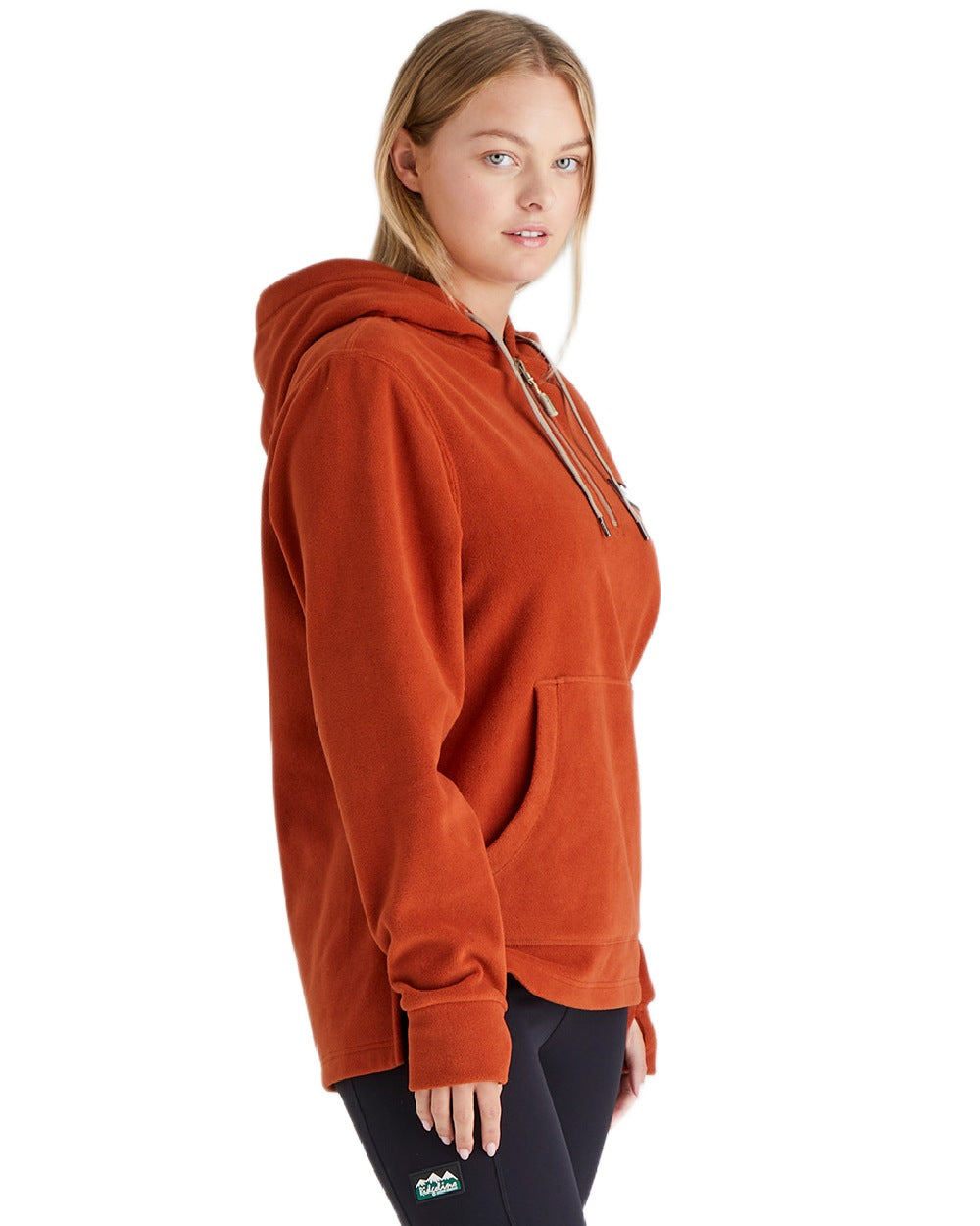 Russet Coloured Ridgeline Ladies Ballistic Hoodie on white background