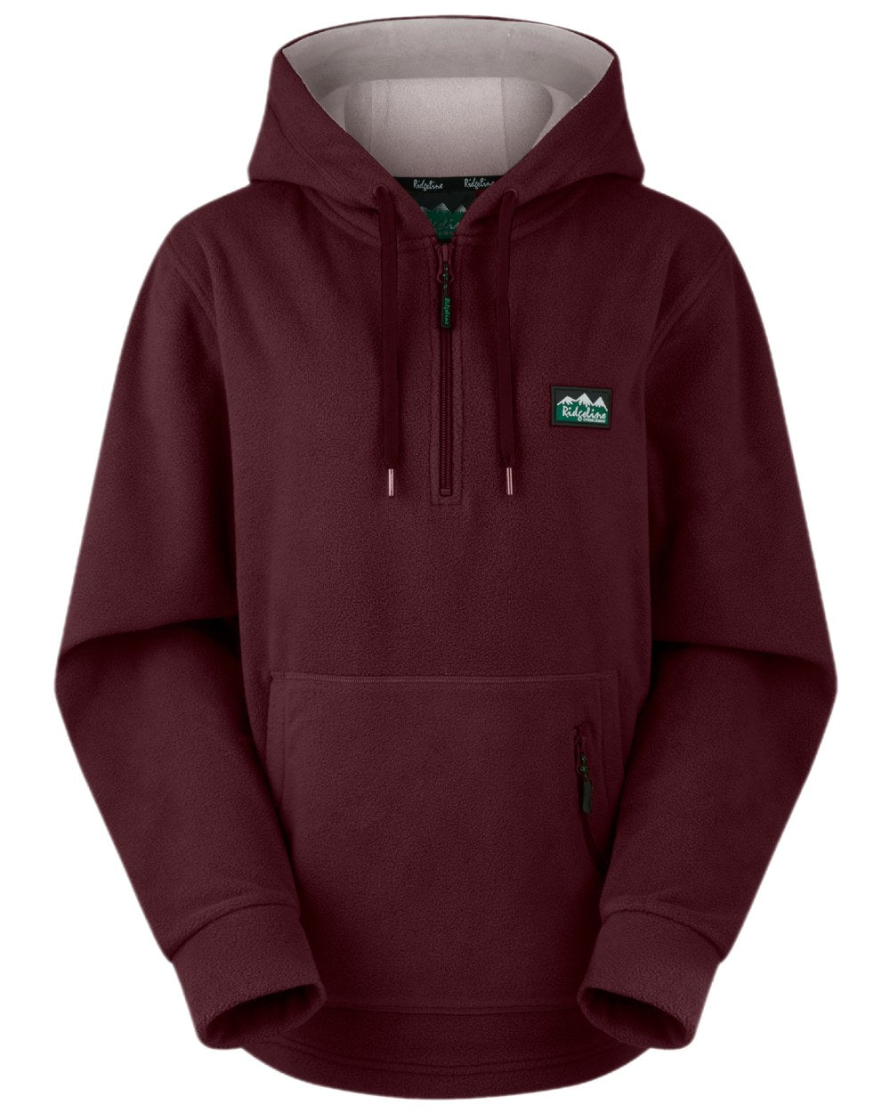 Winter Berry Coloured Ridgeline Ladies Ballistic Hoodie on white background