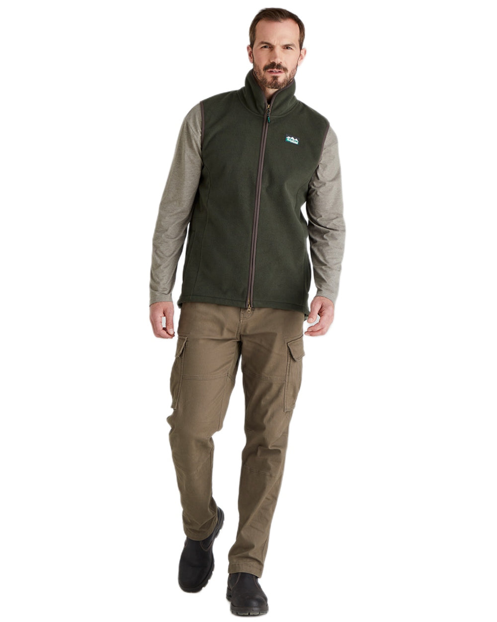 Deep Forest Coloured Ridgeline Mens Kodiak Gilet on white background