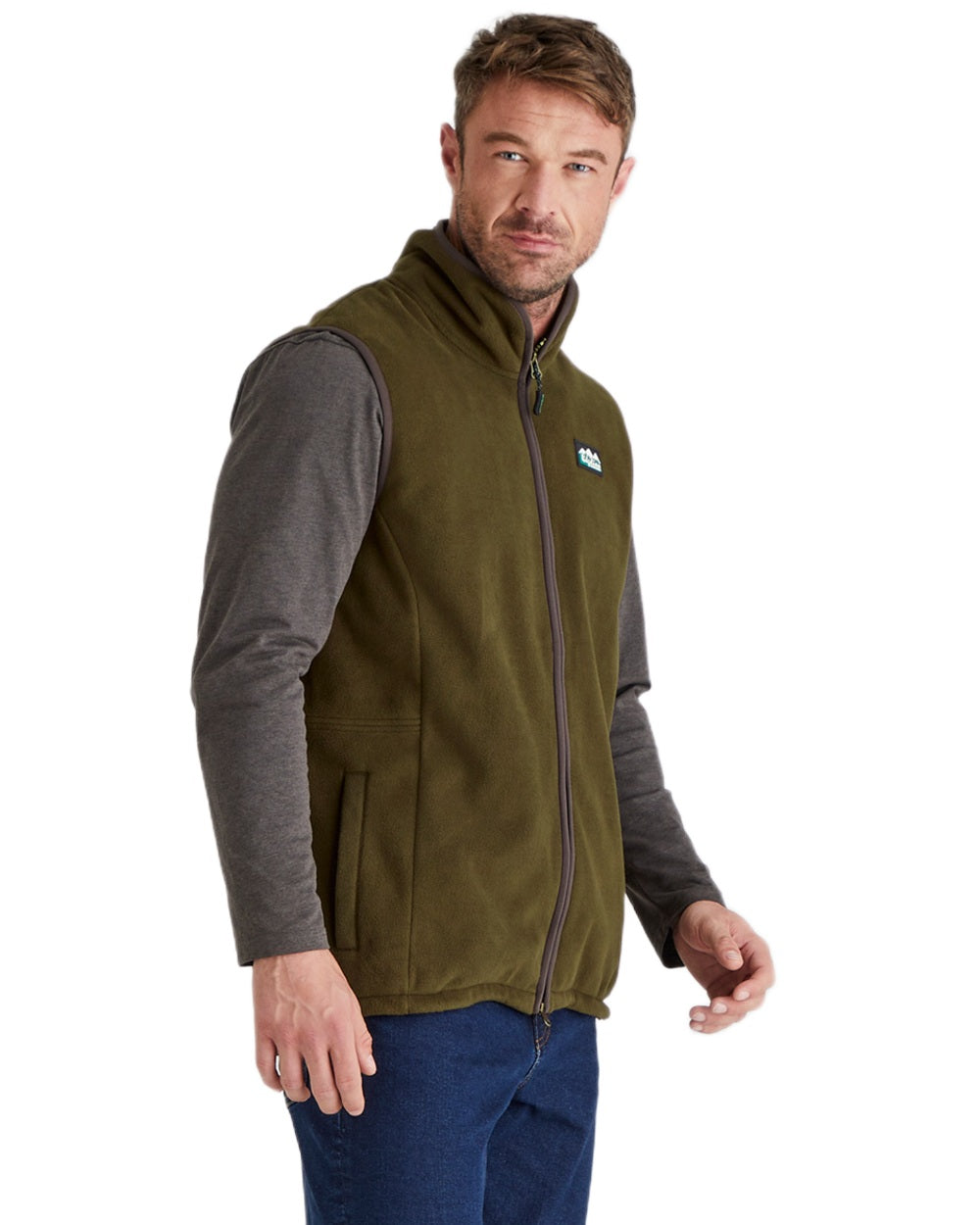 Moody Teak Coloured Ridgeline Mens Kodiak Gilet on white background