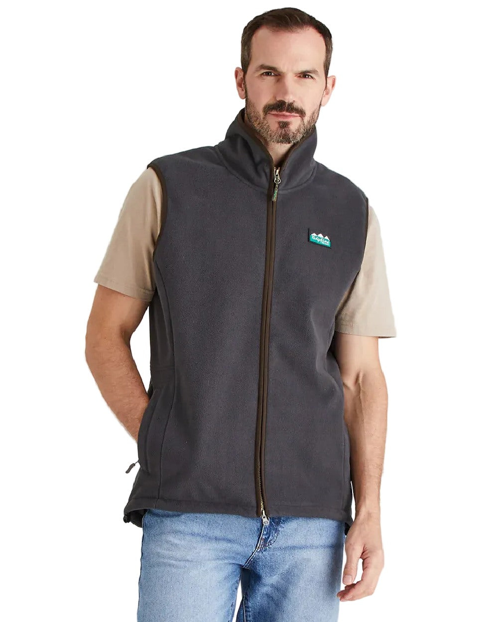 Shale Coloured Ridgeline Mens Kodiak Gilet on white background