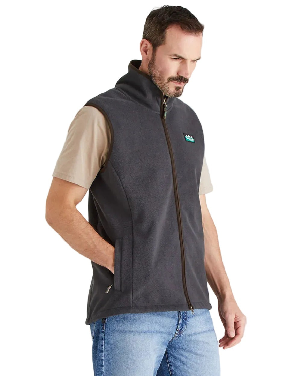 Shale Coloured Ridgeline Mens Kodiak Gilet on white background