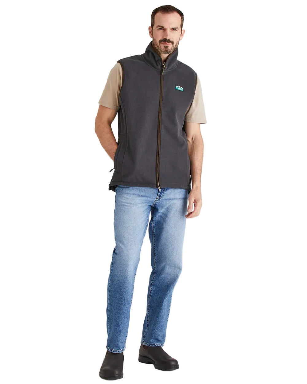 Shale Coloured Ridgeline Mens Kodiak Gilet on white background
