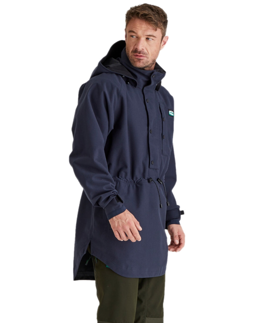 Navy Coloured Ridgeline Monsoon Classic Waterproof Smock on white background