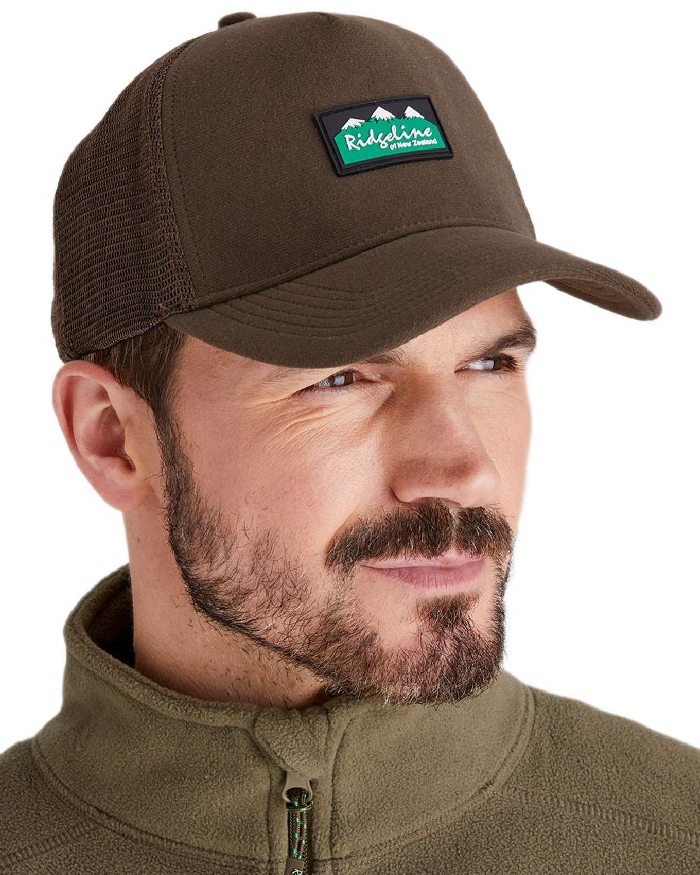 Bark Coloured Ridgeline Monsoon Trucker Cap on white background