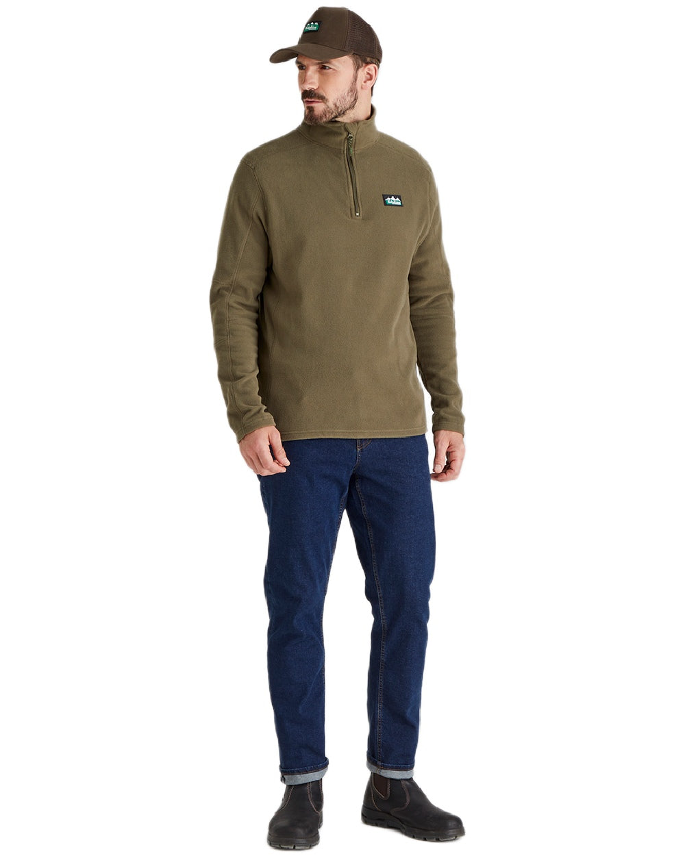 Bark Coloured Ridgeline Monsoon Trucker Cap on white background