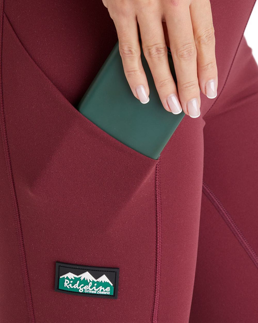 Winter Berry Coloured Ridgeline Womens Infinity Leggings On A White Background