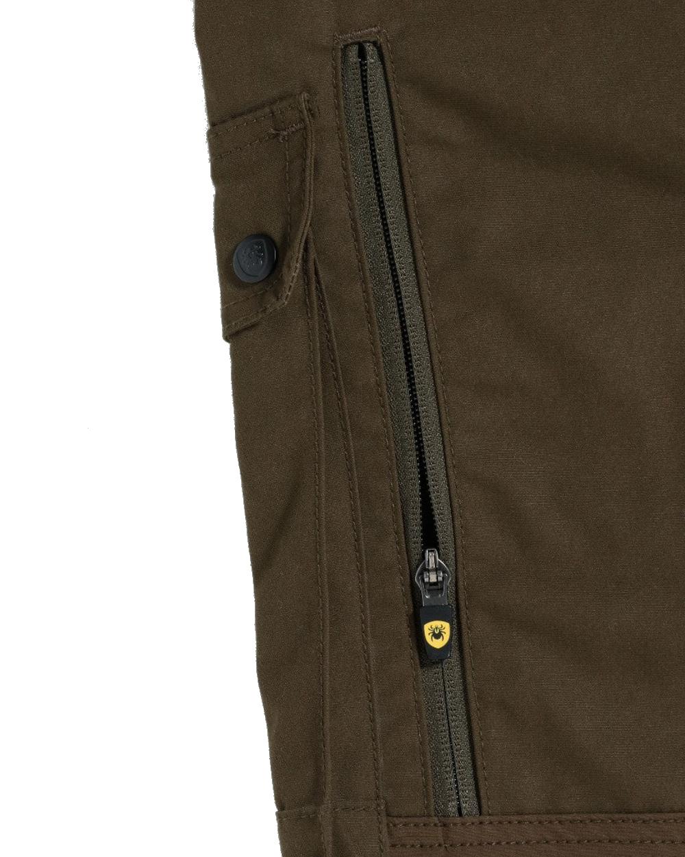 Olive Green Coloured Rovince Mens Flexline Trousers on white background