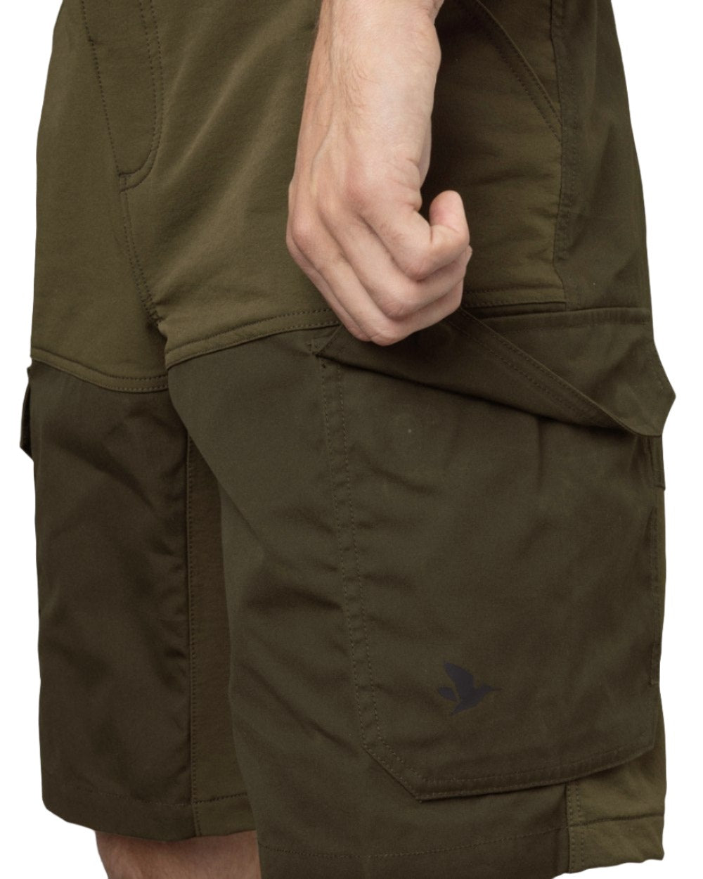 Light Pine Grizzly Brown Coloured Seeland Elm Shorts on white background