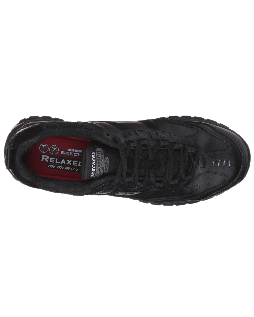 Black Coloured Skechers Workwear Mens Soft Stride Grinnell Safety Shoes on white background