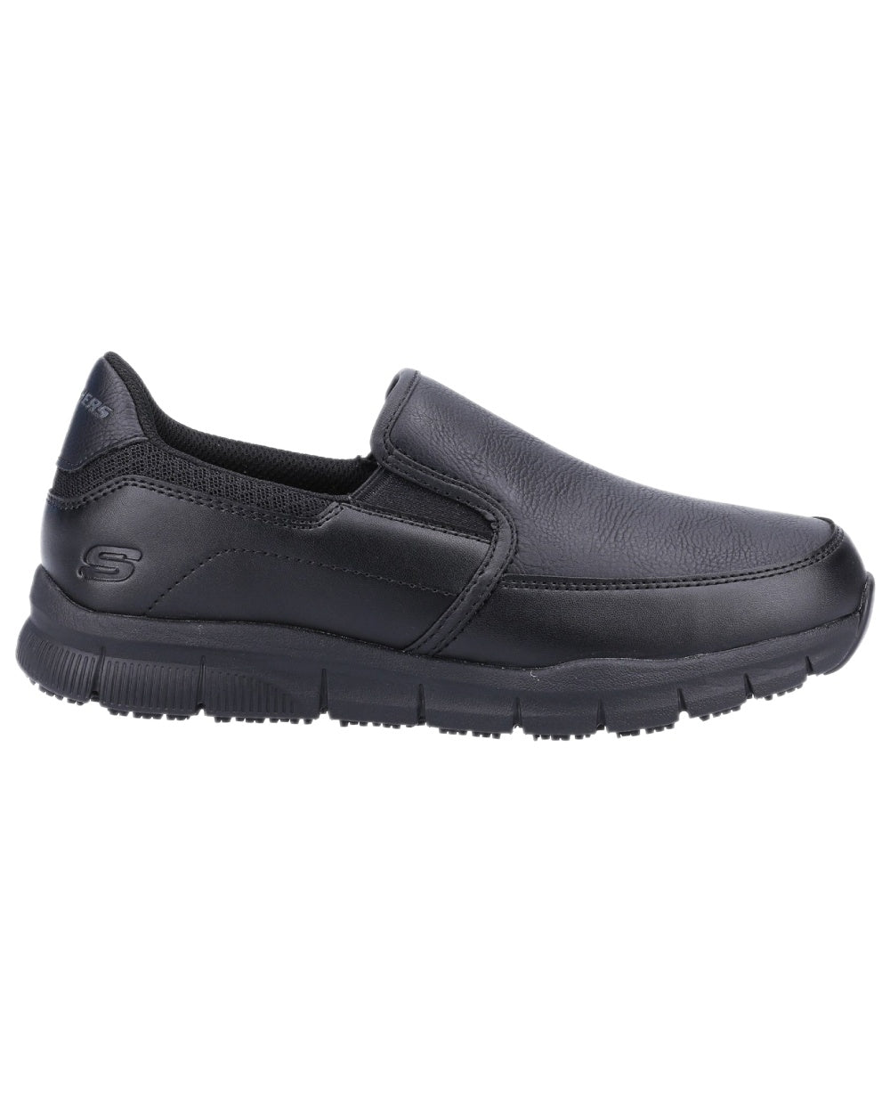 Black Coloured Skechers Workwear Womens Nampa Annod Occupational Shoes on white background