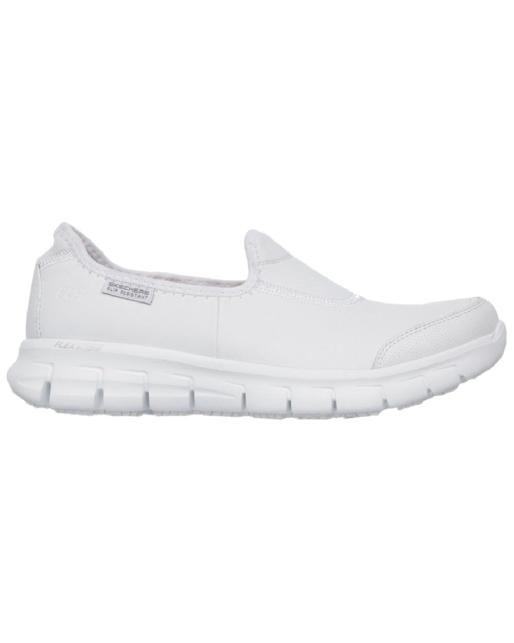 White Coloured Skechers Workwear Womens Sure Track Slip Resistant Occupational Shoes on white background