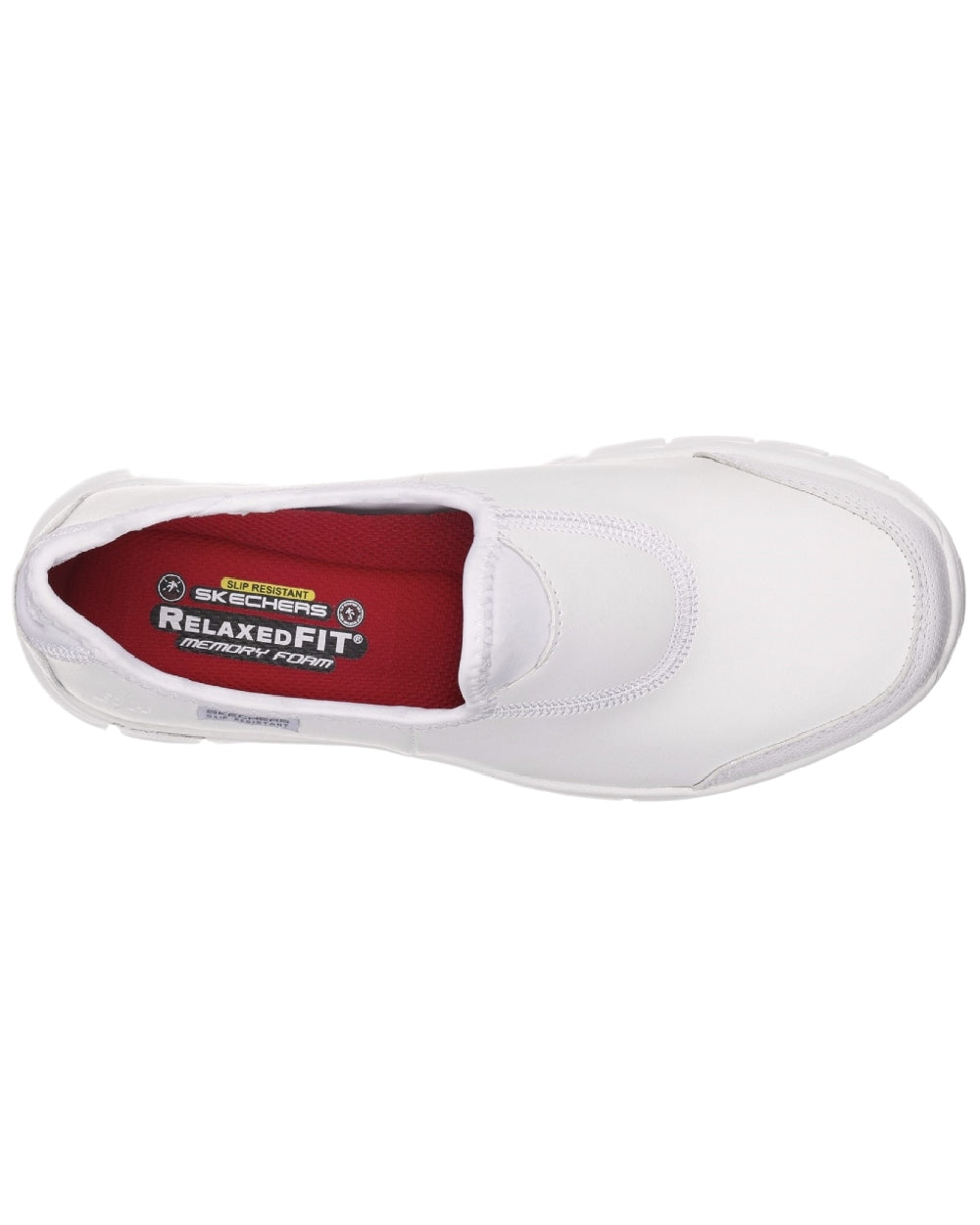 White Coloured Skechers Workwear Womens Sure Track Slip Resistant Occupational Shoes on white background