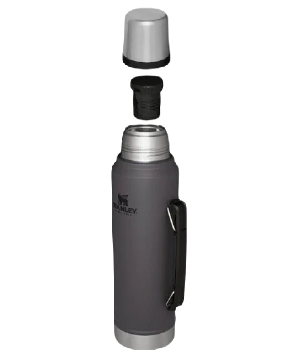 Charcoal coloured Stanley Classic Legendary Bottle 1.0L on white background