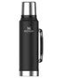 Matte Black Pebble coloured Stanley Classic Legendary Bottle 1.0L on white background