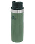 Hammertone Green coloured Stanley Classic Trigger Action Travel Mug 0.47L on white background