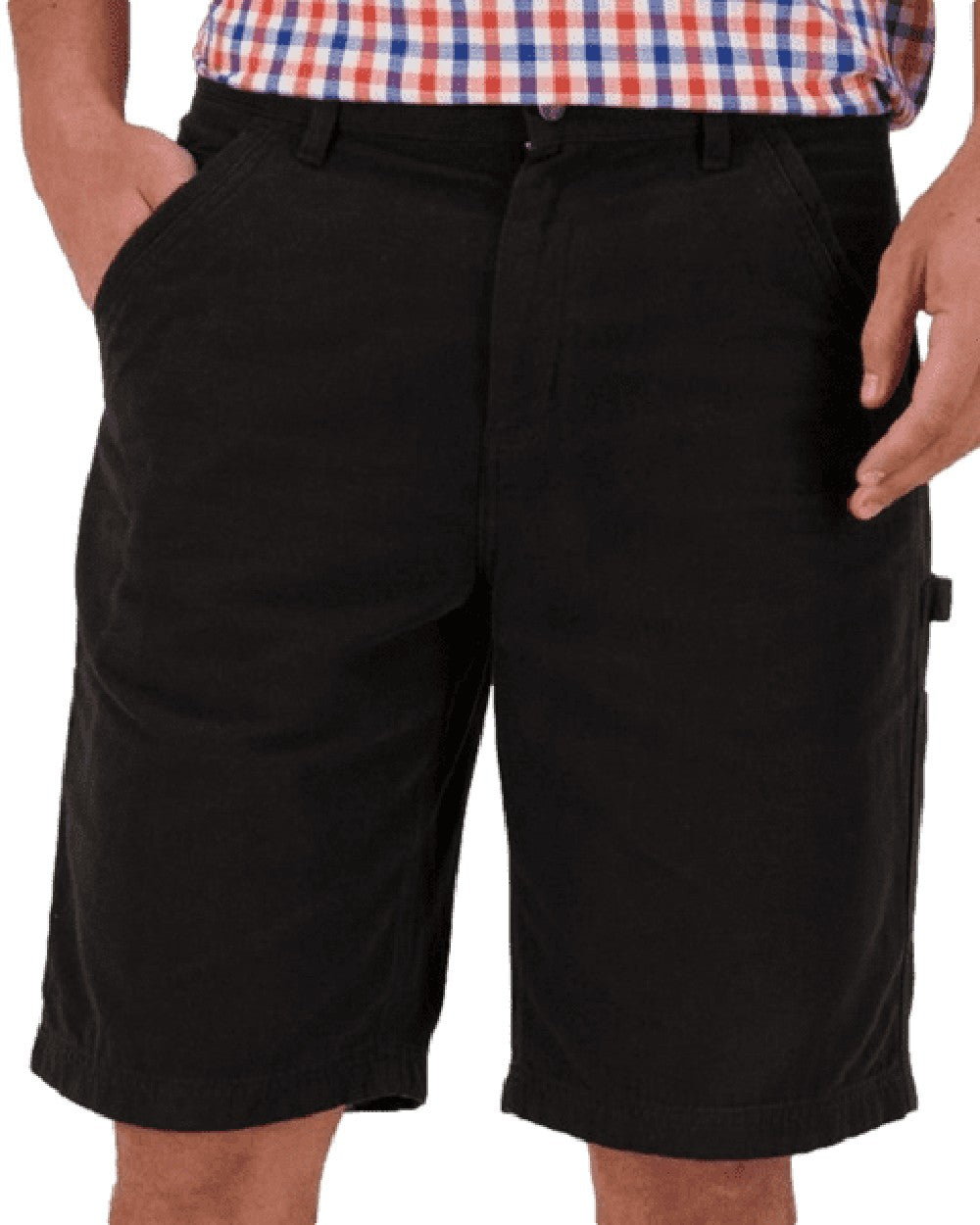 Black Coloured Swanndri Glenbrook Shorts on white background