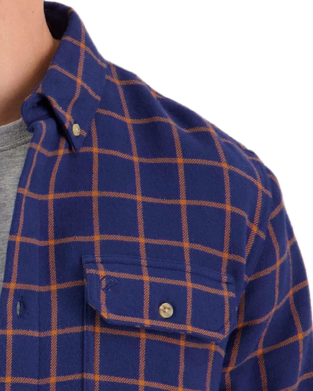 Tan Coloured Swanndri Mens Emerson St Long Sleeve Shirt on white background