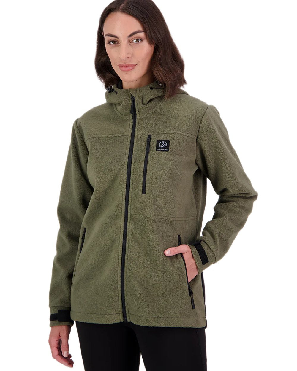 Forest Coloured Swanndri Womens High Rock Stormshield Jacket on white background