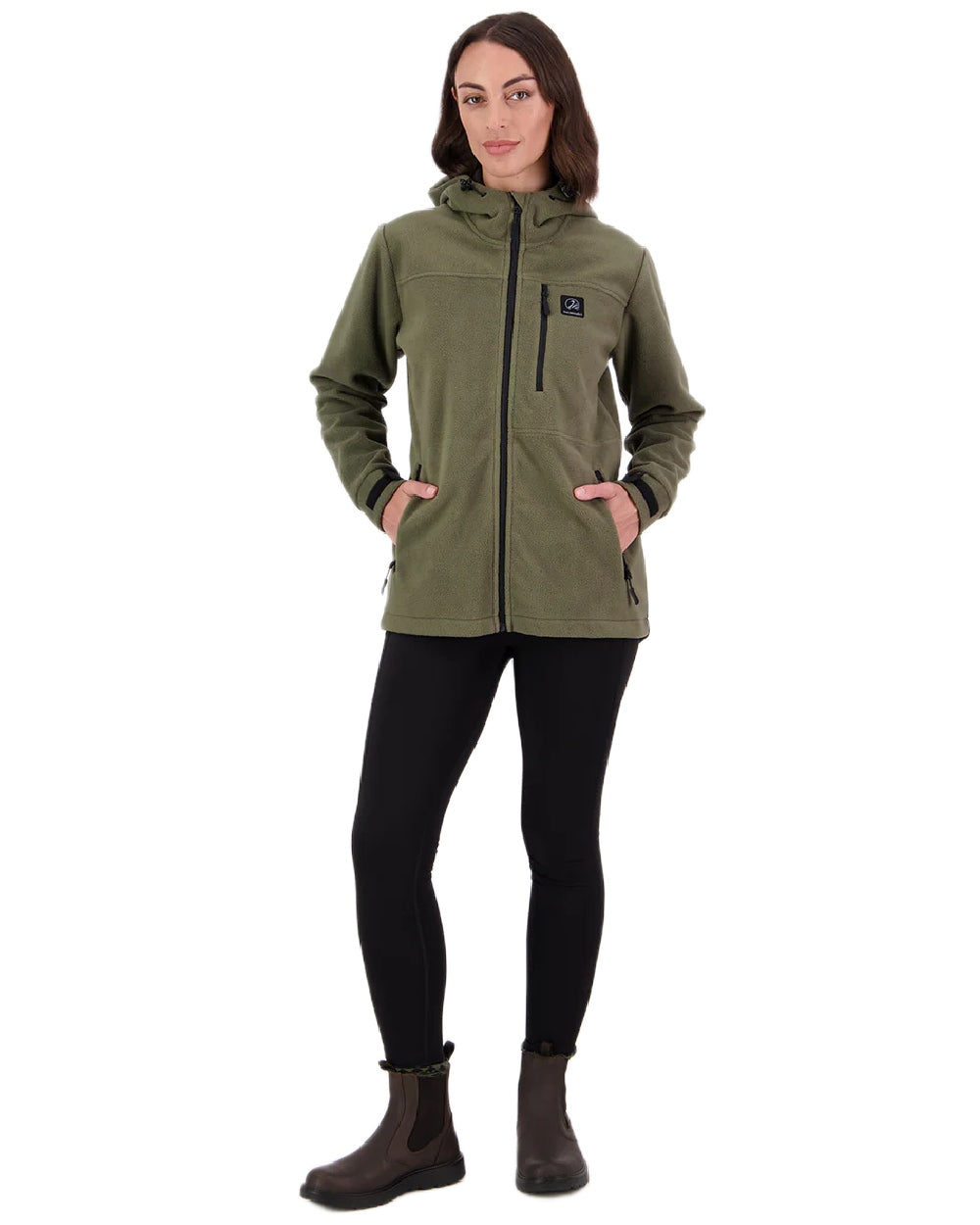 Forest Coloured Swanndri Womens High Rock Stormshield Jacket on white background