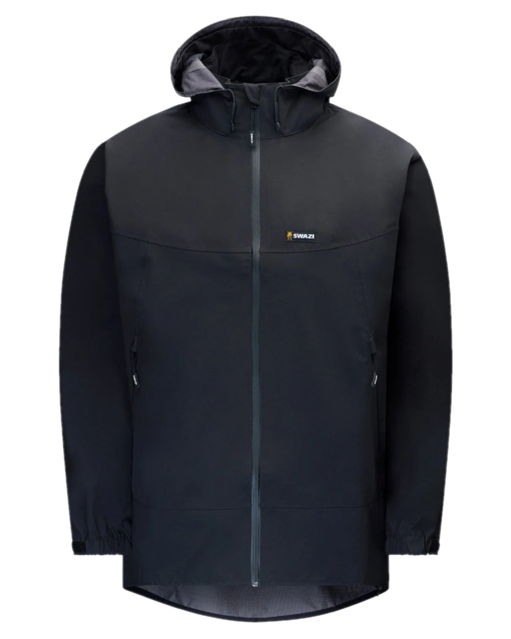 Black Coloured Swazi Mens Sentinel Ultralight Jacket on white background