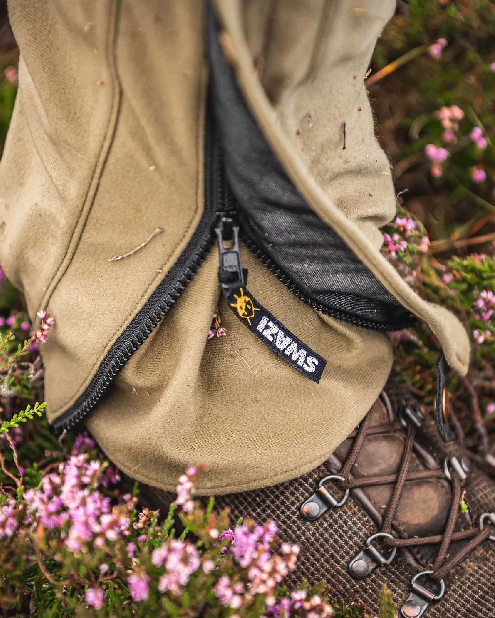 Tussock Green Coloured Swazi Overpants on outdoor background