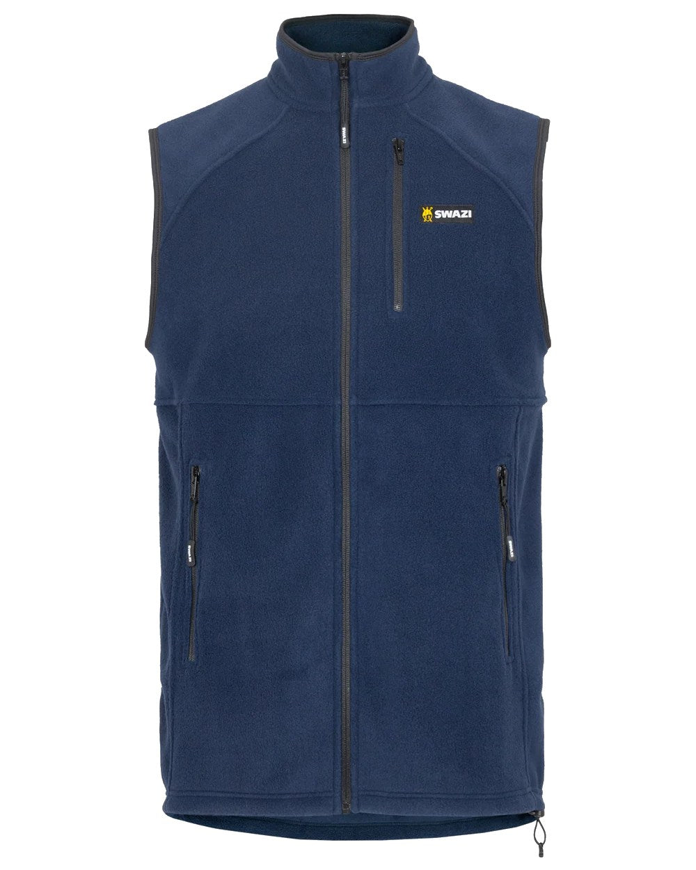 Navy Coloured Swazi Sherpa Vest on door background
