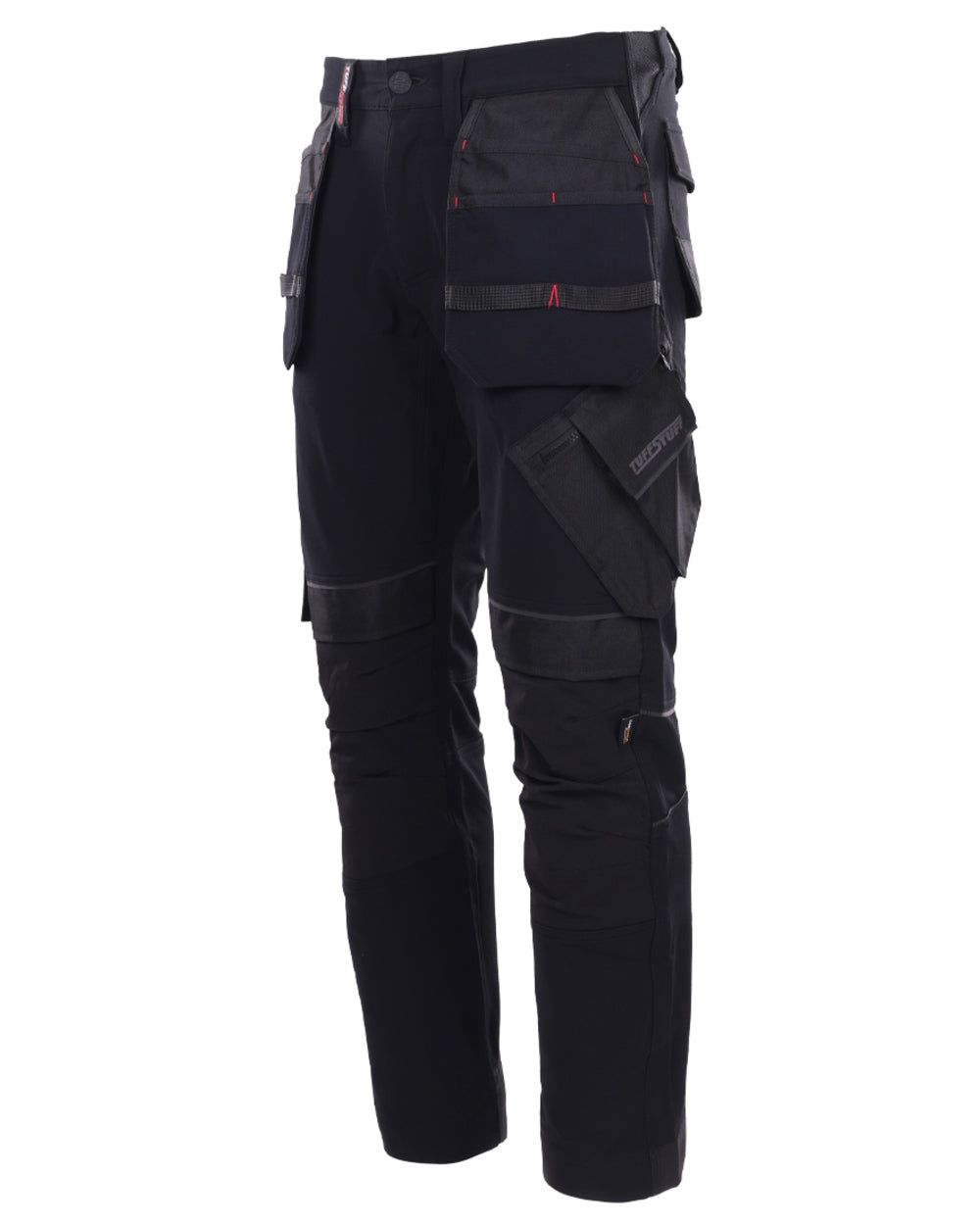 Black coloured TuffStuff Apex Flex Trousers on White background
