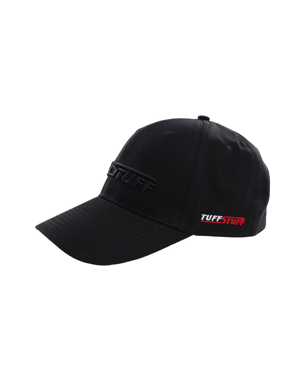Black coloured TuffStuff Baseball Cap on White background